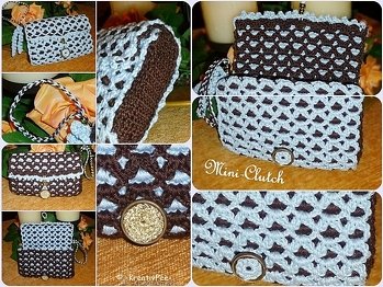 Mini-Clutch Doubleface... nur eine Tasche, aber 2 Looks... ideal für den Urlaub, wenn man abends mal ausgehen möchte, zB irgendwo in einer Bar einen leckeren 