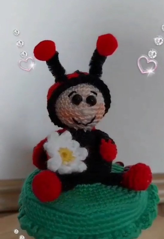 Frühlingsboten Marienkäfer Glückskäfer auf Blume