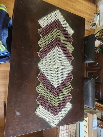 First attempt, finished product gave it to my Mother-in-law for her dining room table.
