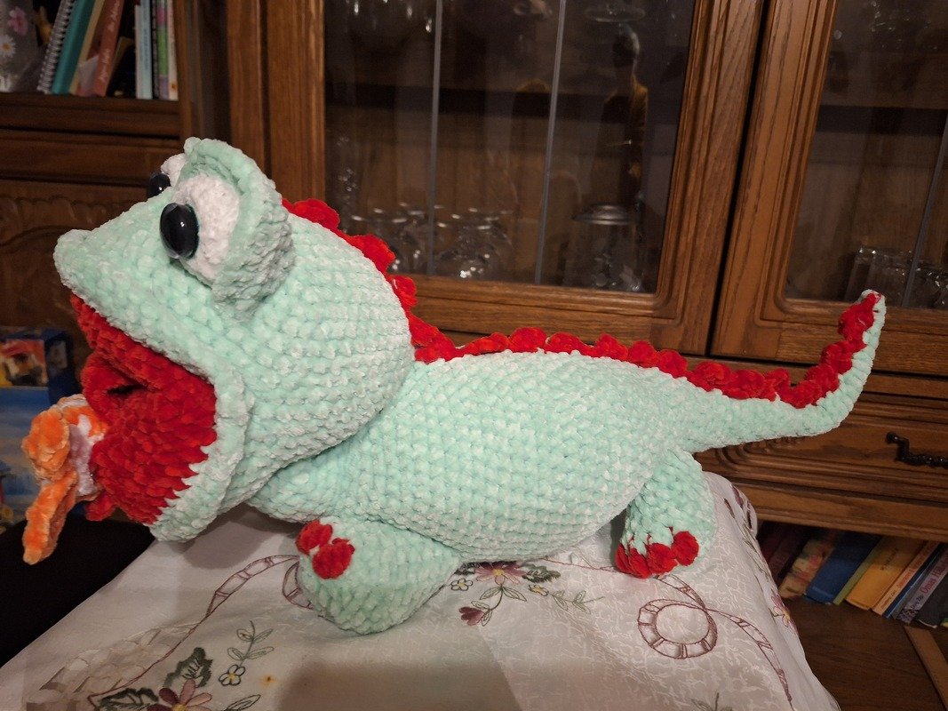 Häkelanleitung Fridolin der grüne Drachengecko