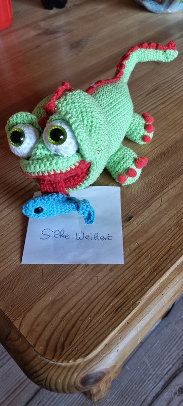 Häkelanleitung Fridolin der grüne Drachengecko