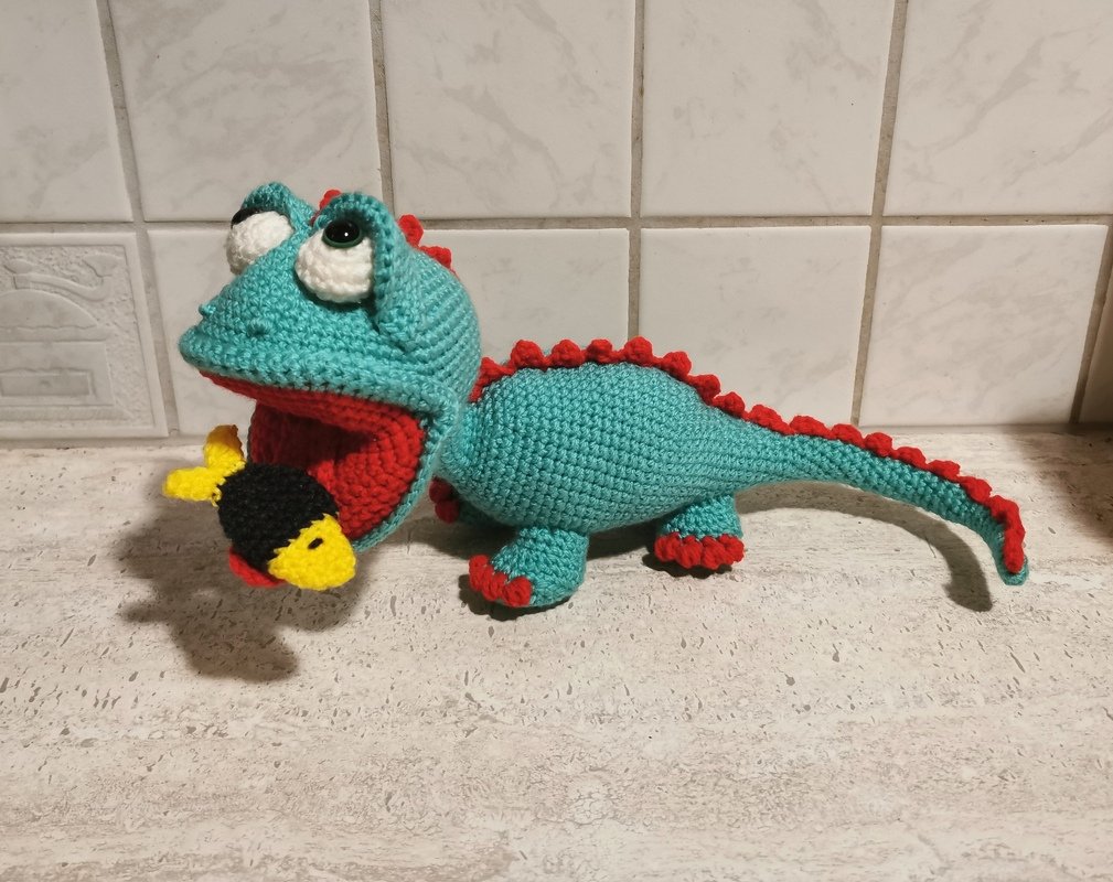 Häkelanleitung Fridolin der grüne Drachengecko