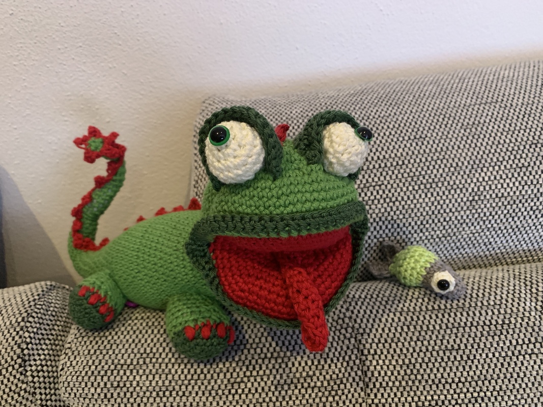 Häkelanleitung Fridolin der grüne Drachengecko