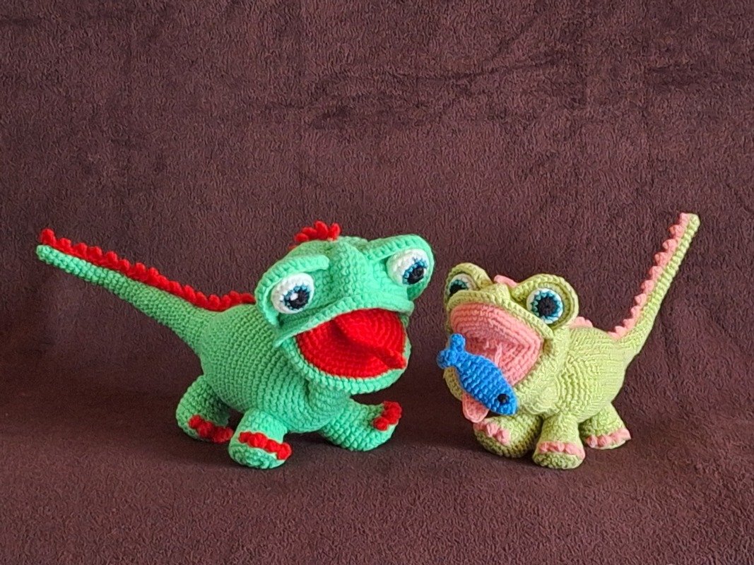 Häkelanleitung Fridolin der grüne Drachengecko