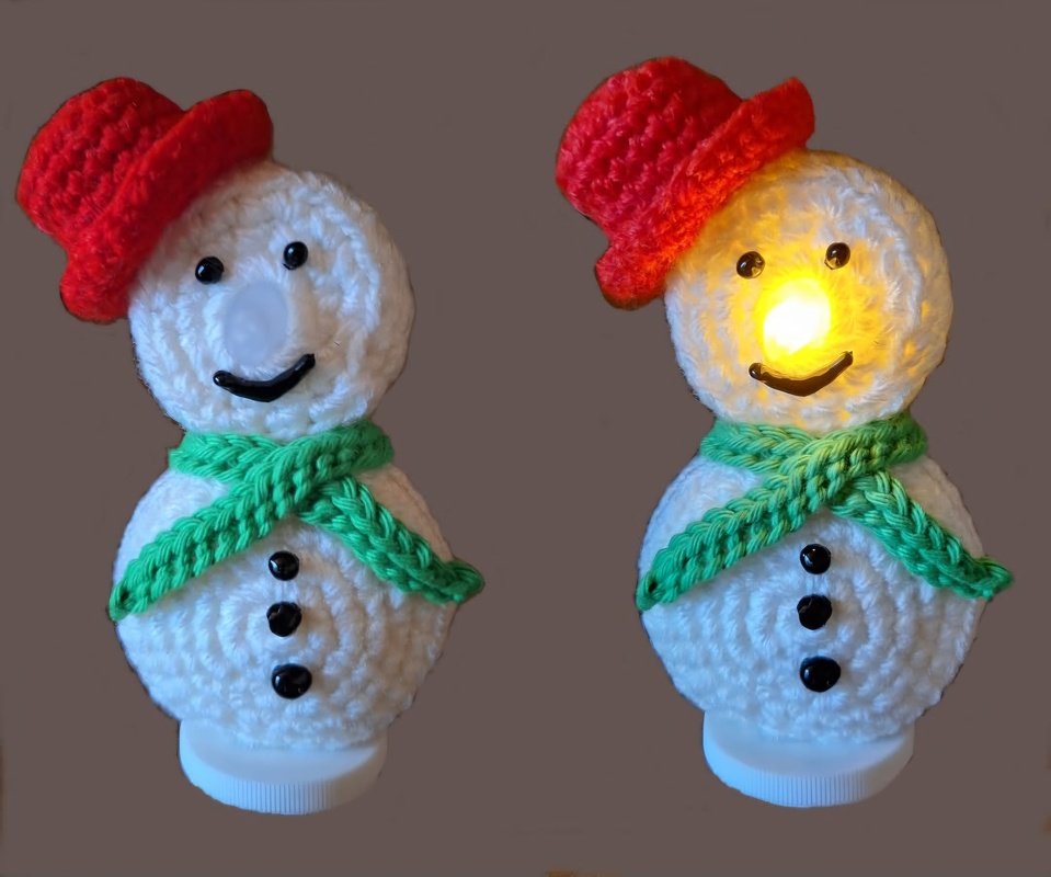 Leuchtschneemann Snowy Häkelanleitung
