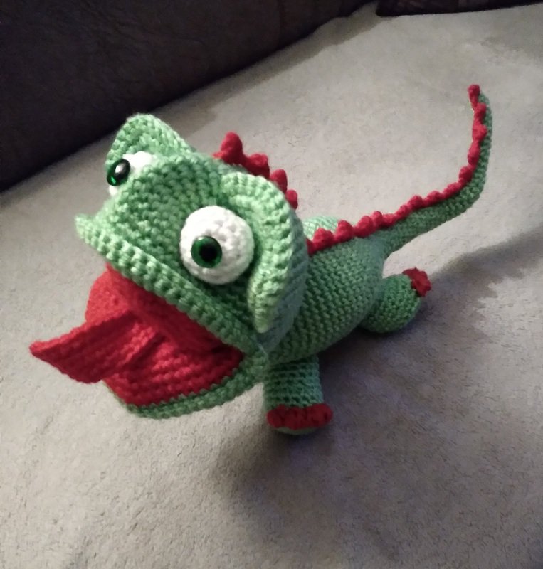 Häkelanleitung Fridolin der grüne Drachengecko