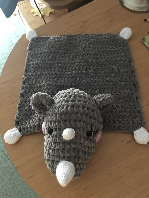 Crochet Pattern - Comforter / Lovey Rhino "Becka"