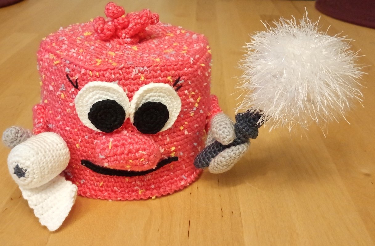 Häkelanleitung lustiger Klorollenhut