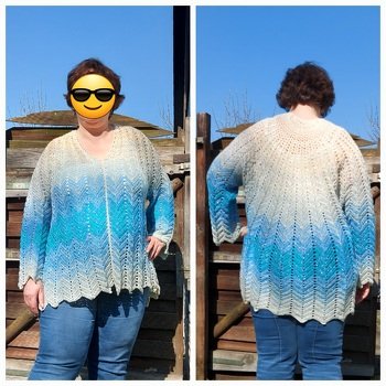 Tunika aus 2 Bobbels und Glitter Deluxe Pure Gold, nach der Youtube-Anleitung 