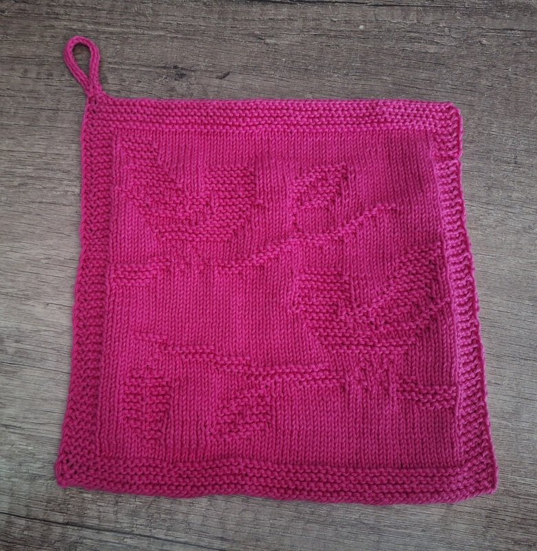 Knitting pattern washcloth / dishcloth &quot;Love Birds&quot; - easy