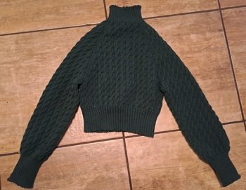 Bauchfreier Rollkragenpullover für die Tochter
Anregung war ein gekaufter teurer Pullover der Freundin.
