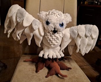 Schnee-Eule für eine angehende Tierärztin für Vögel.
Vielen Dank für die tolle Anleitung von Wunderlich's Kreativchaos.