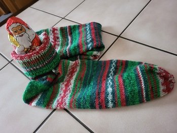 Socken aus Weihnachtswolle