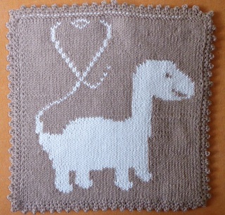 Strickanleitung Schmusetuch / Waschlappen "Diggi Dino" - in Doubleface