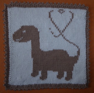 Strickanleitung Schmusetuch / Waschlappen "Diggi Dino" - in Doubleface