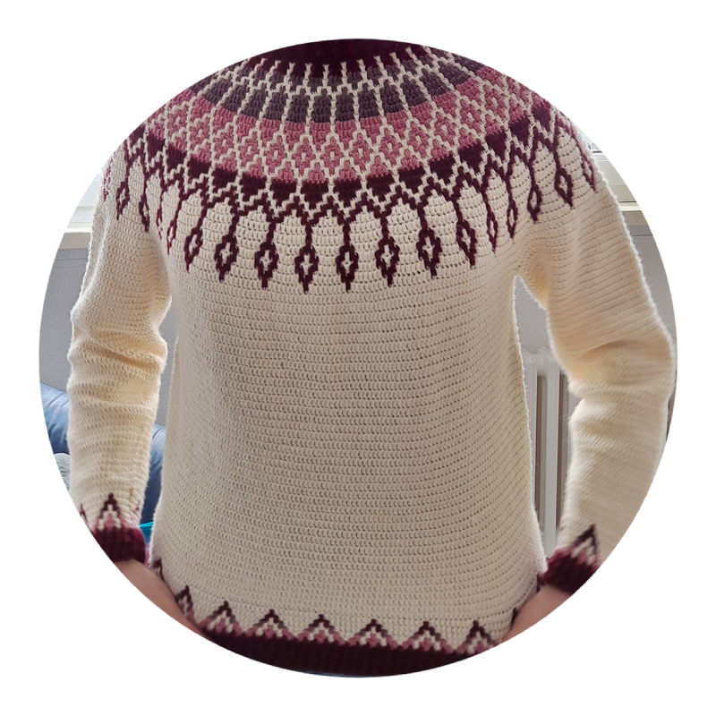 „Nordic Sweater“ – oder Schalkragen - eine Häkelanleitung