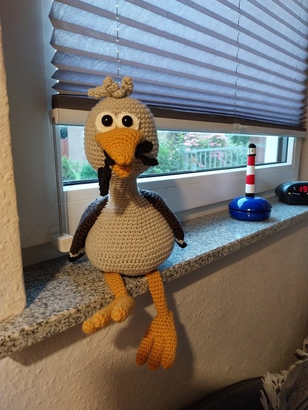 Häkelanleitung Finn die lustige Möwe