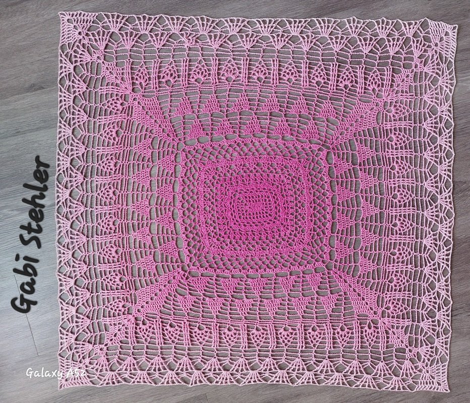 Häkelanleitung rechteckige Mitteldecke / Tischdecke / Tischtuch