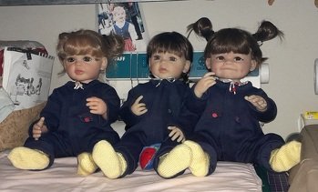 meine beiden Steffi und
Ŕika mit ihrer *Cousine* Doro in der Mitte