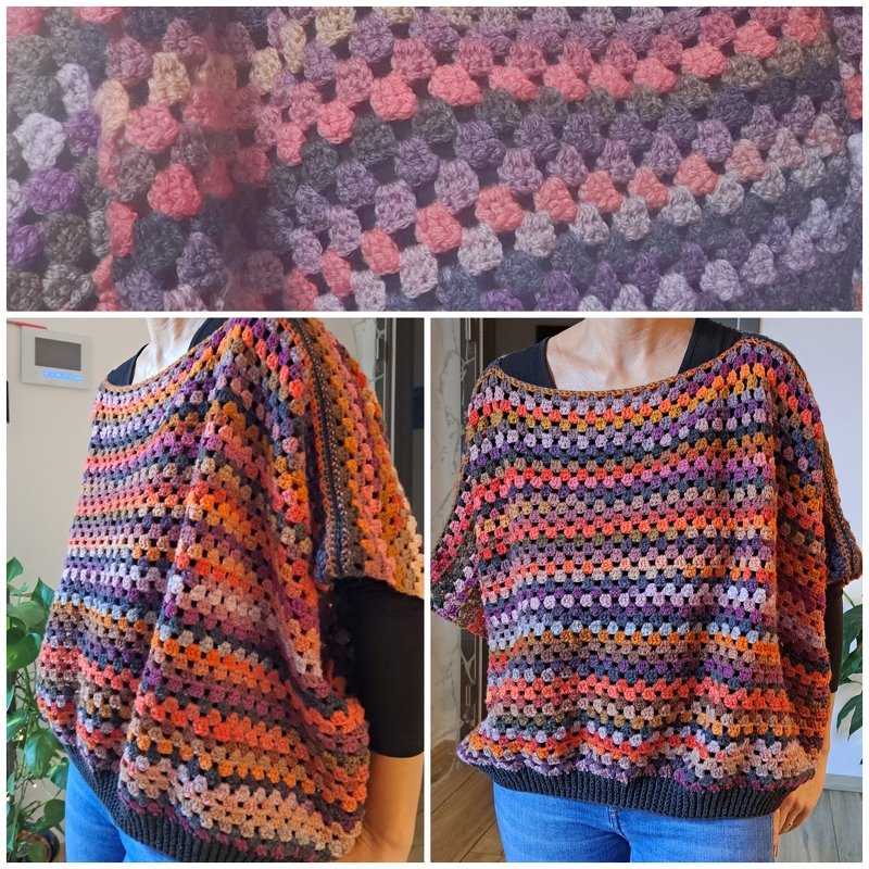 Häkelanleitung figurschmeichelnder Fledermauspulli für alle Größen