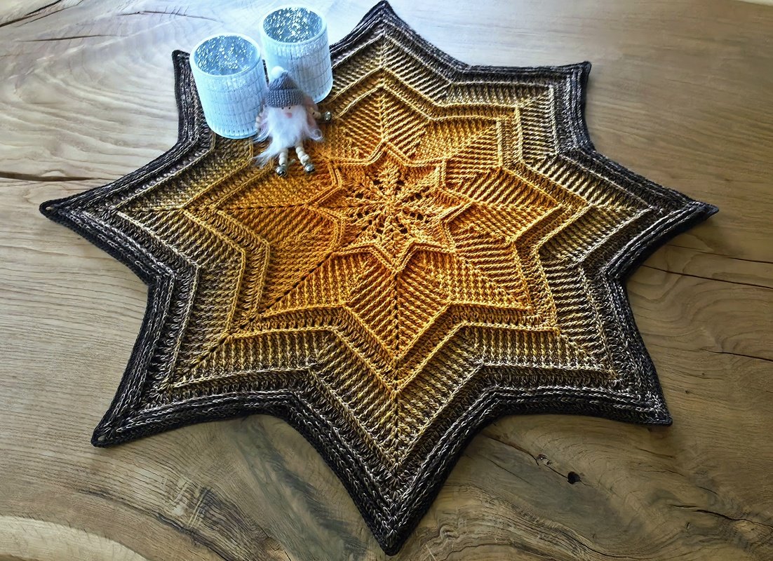 Häkelanleitung Tischdecke- Mandala - Decke &quot;Abendstern