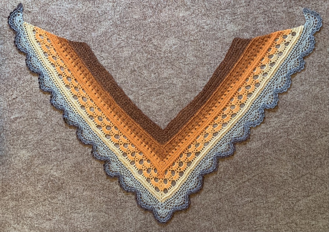 Häkelanleitung V-Schal &quot;Goldene Stunde&quot;