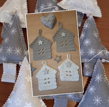 ...ich habe kleine Geschenkanhänger genäht und gehäkelt 🤍🩶