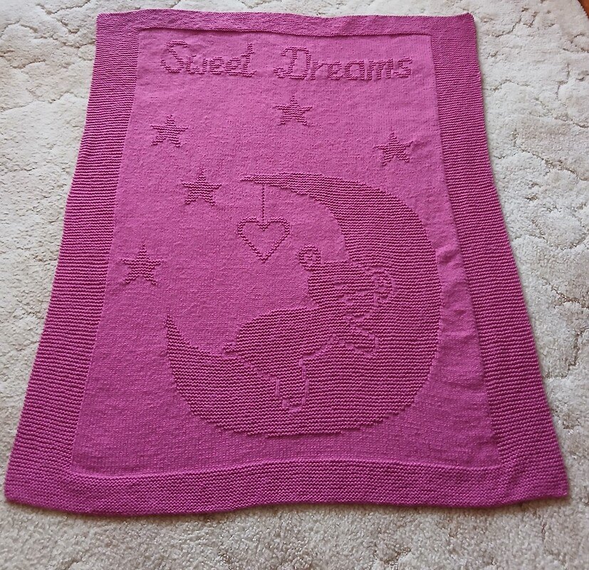 Knitting pattern baby / kids&#039; blanket &quot;Sweet Dreams&quot; - easy