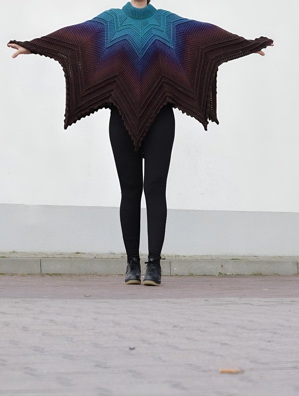 Häkelanleitung Poncho &quot;Abendstern&quot; Größe beliebig