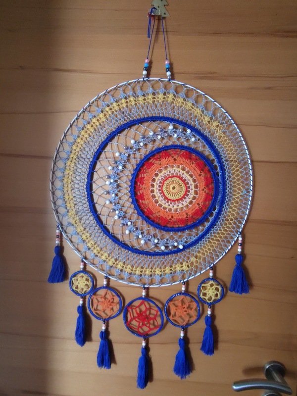 Mandala / Traumfänger &quot;SonneMondSterne&quot; Häkelanleitung