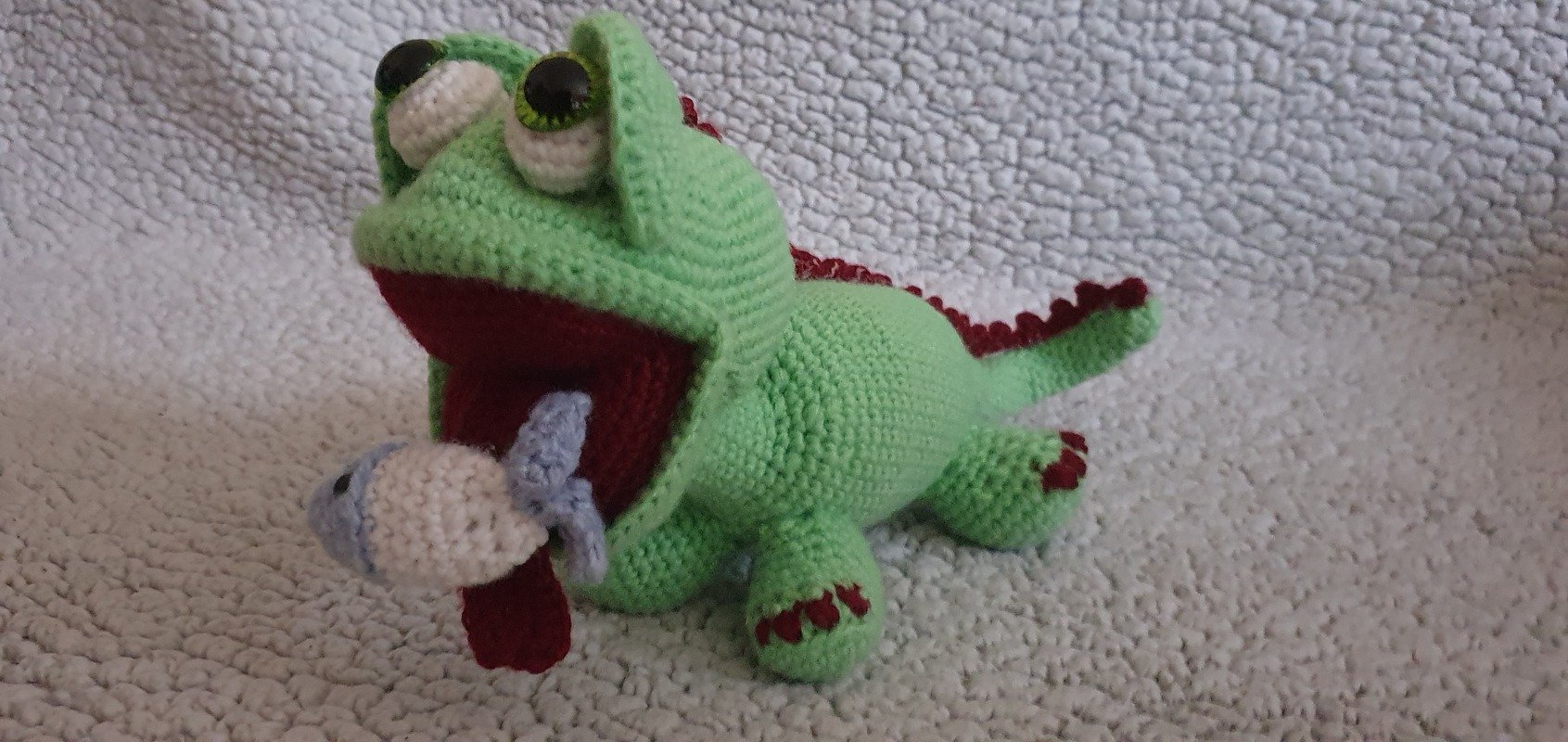 Häkelanleitung Fridolin der grüne Drachengecko