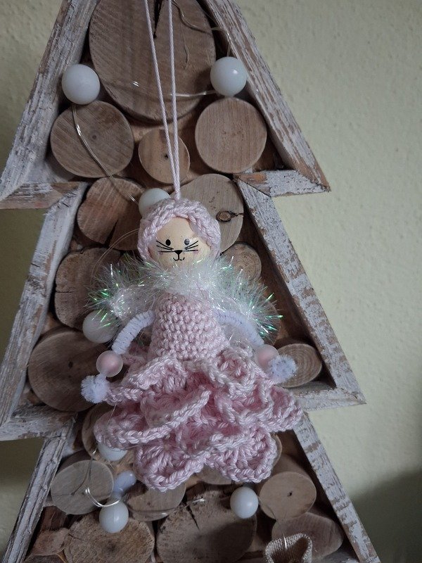 Engel in 2 Größen für Holzkugel 25 und 30 mm 2 Rockvarianten Weihnachtsdeko