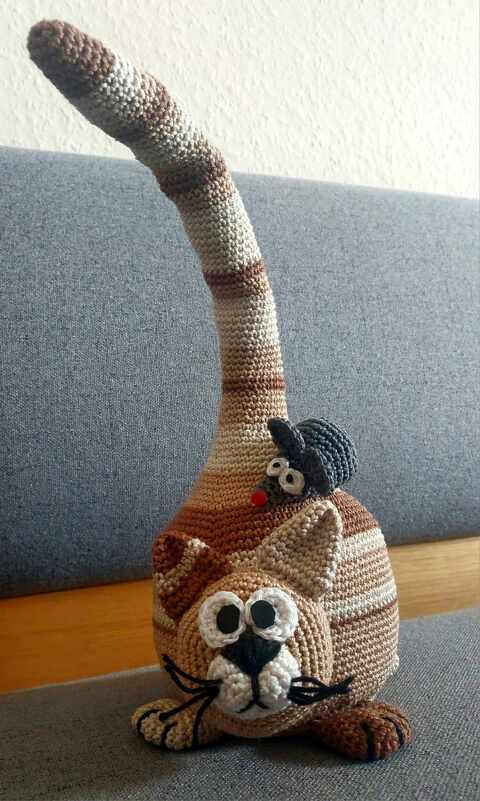 Häkelanleitung Türstopper Katze