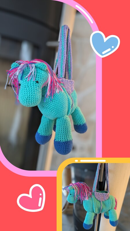 Kostenlose Häkelanleitung Tasche für Mädchen als Pferd