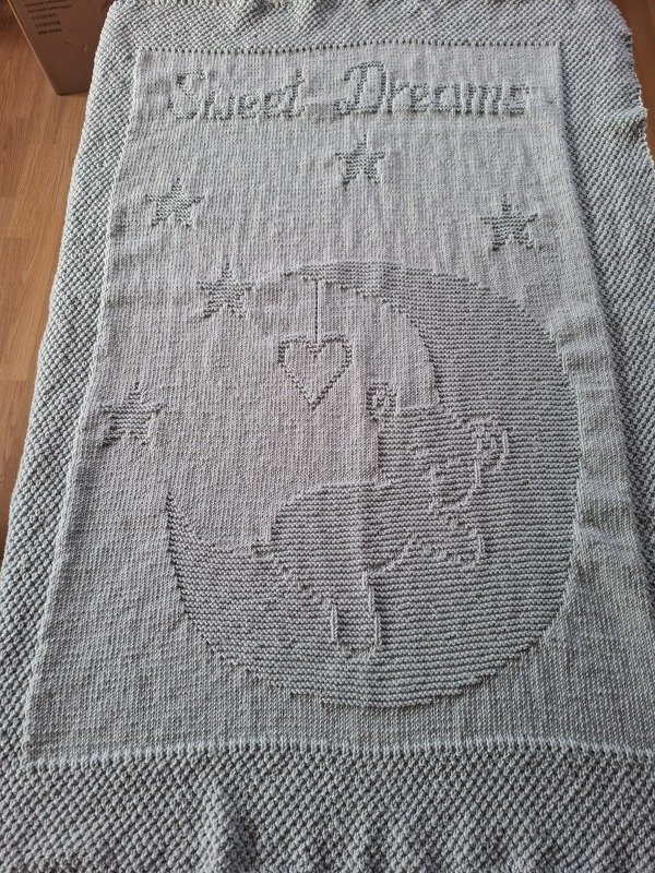 Knitting pattern baby / kids' blanket "Sweet Dreams" - easy