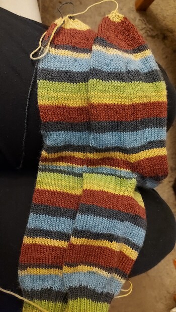 #Sockenweltrekord
Warme, selbstgestrickte Socken im Winter sind einfach nur herrlich.
Erstes Paar für den #Sockenweltrekord ist fertig. Jetzt noch Fäden vernähen und die Socken miteinander verbinden.
#Socken
#stricken