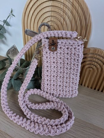Handytasche rosa (Garn von Kokonki)