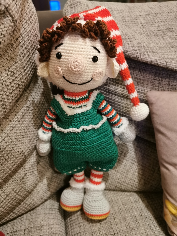 Christmas elf doll crochet pattern gnome, elf LORY