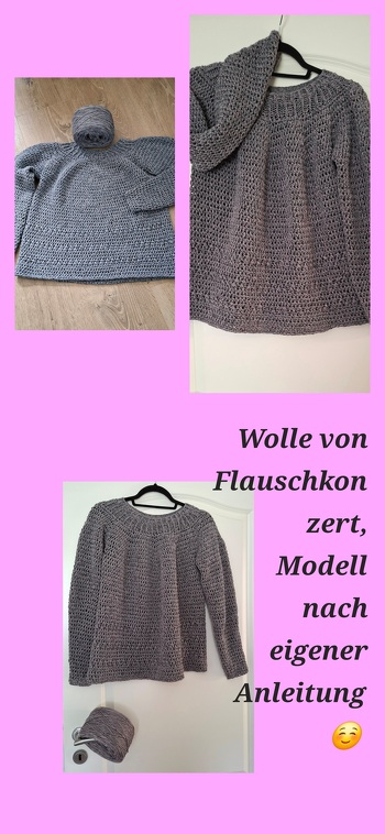 Wolle von Flauschkonzert, Modell nach eigener Anleitung mit Rundpasse.