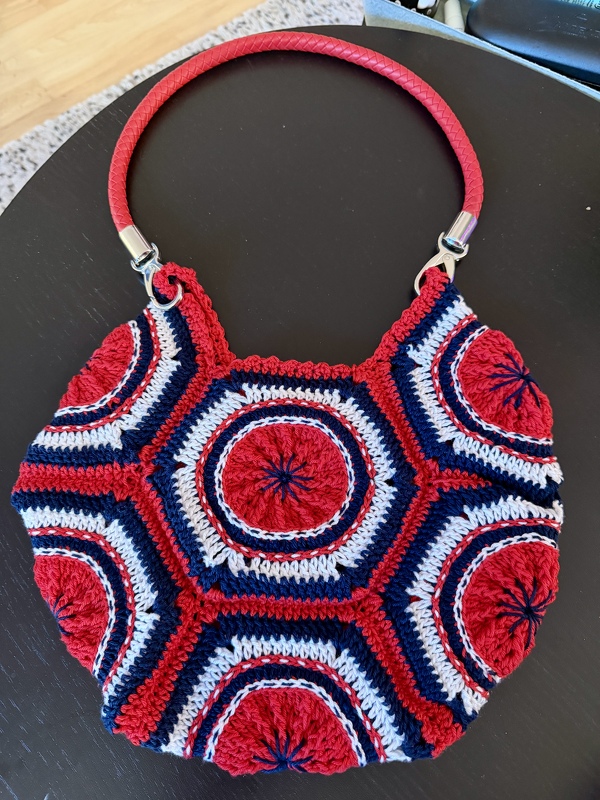 Crochet Pattern Hexagon Bag "Cassilda", Boho Granny Square Bag PDF Tutorial