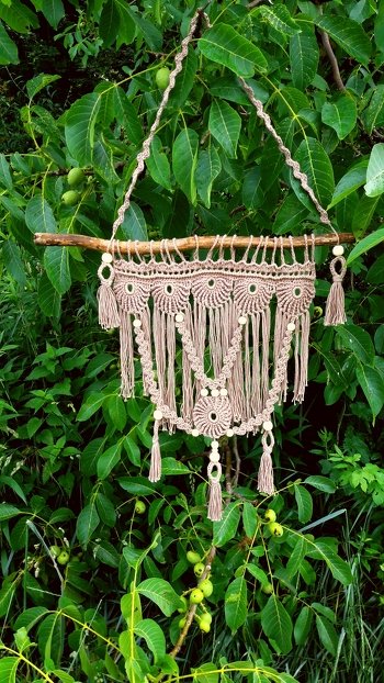 Gehäkelter Boho Wandbehang. Anleitung von #Petra-Perle