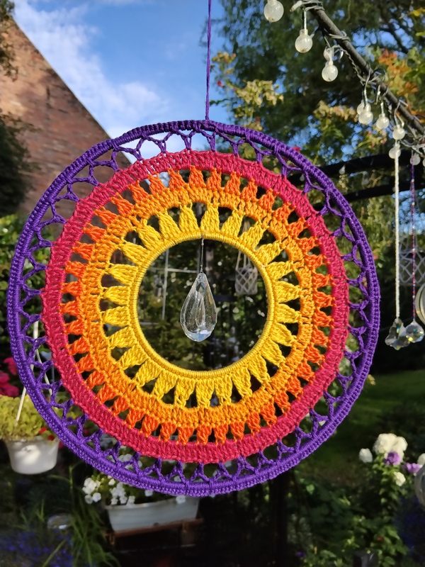 Suncatcher “Sunset” Mandala Dreamcatcher with Sun Catcher Crystal