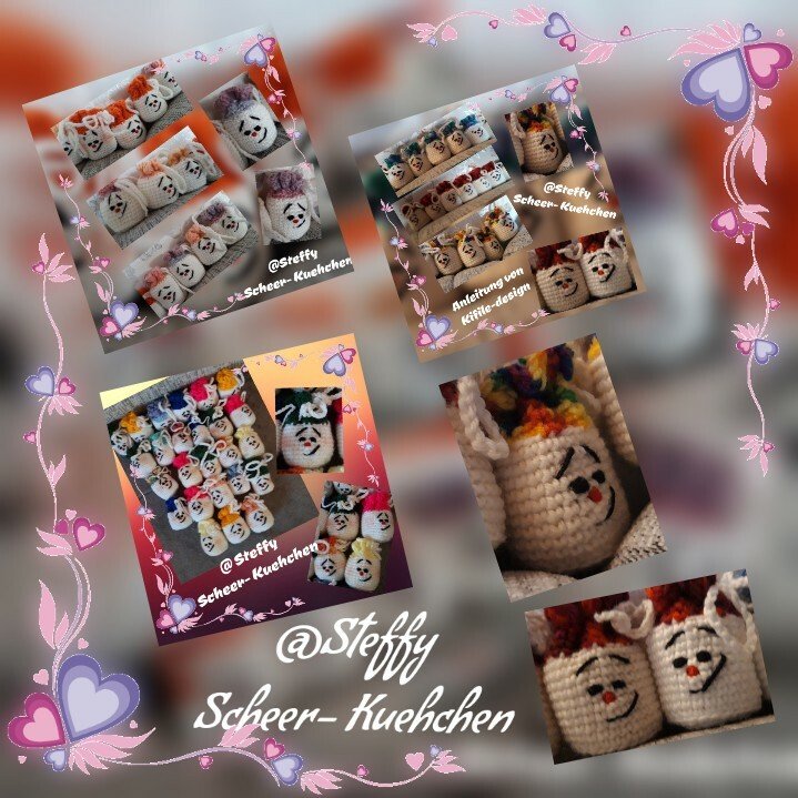 Häkelanleitung Adventskalender Schneemann / 2 verschiedene Größen für die Beutel