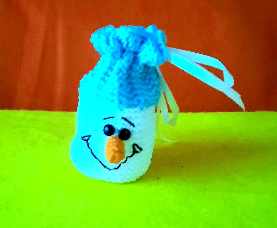 Häkelanleitung Adventskalender Schneemann / 2 verschiedene Größen für die Beutel