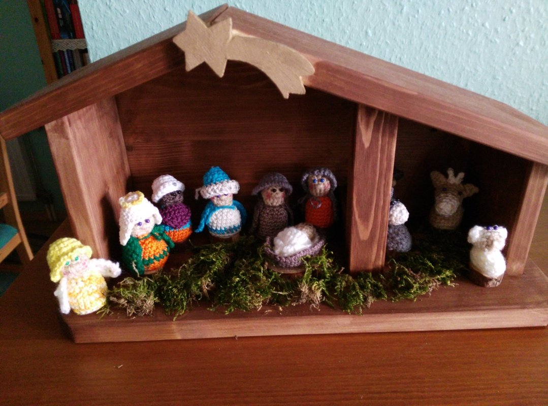 Häkelanleitung Mini Weihnachtskrippe Set mit 11 Figuren