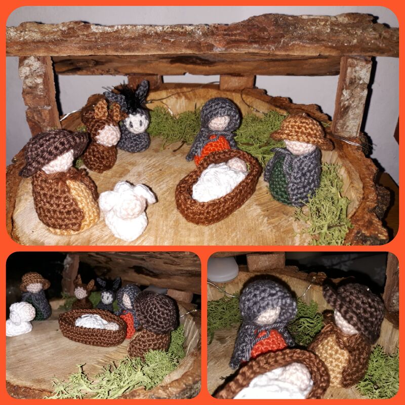 Häkelanleitung Mini Weihnachtskrippe Set mit 11 Figuren