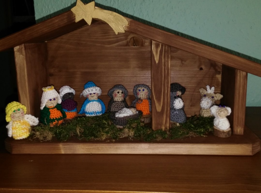 Häkelanleitung Mini Weihnachtskrippe Set mit 11 Figuren