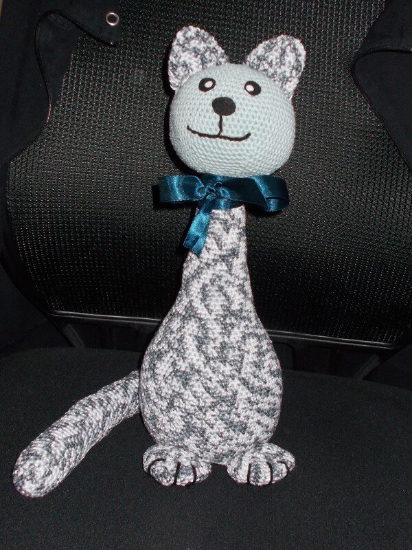 Häkelanleitung "Kater Eddy &amp; Freddy" Buchstütze, Türstopper