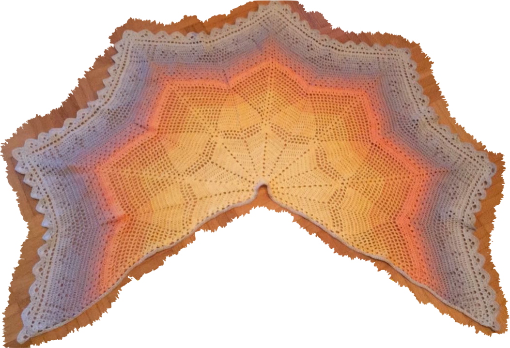 Häkelanleitung Häkeltuch Sternentaler ca. 1,6m x 85