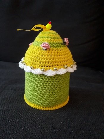 - FROSTY - Schmuckdose, Geschenk, Schmuckschachtel häkeln, Upcycling